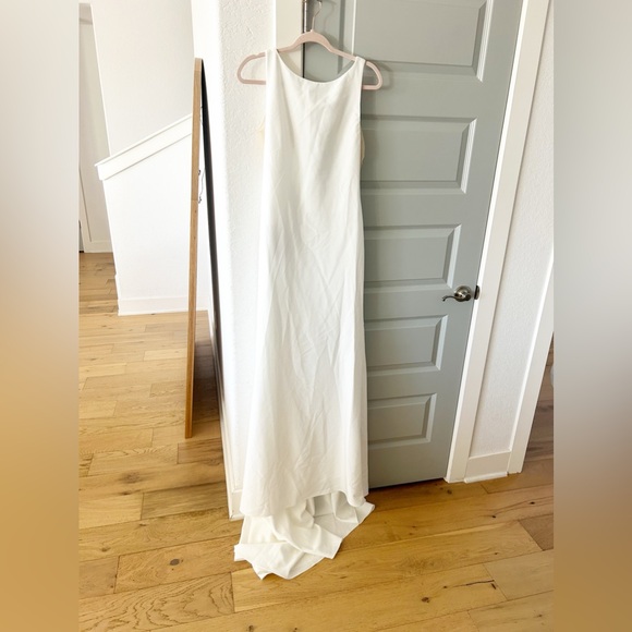 NWT Anthropologie BHLDN Watters Hyde Bateau-Neck Low-Back Trumpet Wedding Gown - Picture 4 of 11